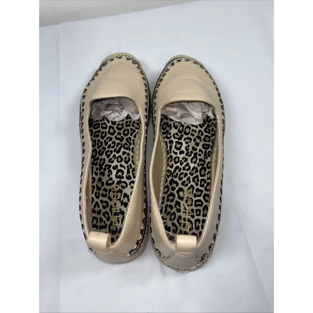Chico's Giada Deco Womens 10M Espadrille Flats Nude Crochet Slip On Coastal Chic